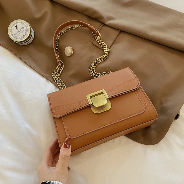 Fashionable All match Ins Chain Shoulder Messenger Bag Brown - Shop at LoveMi