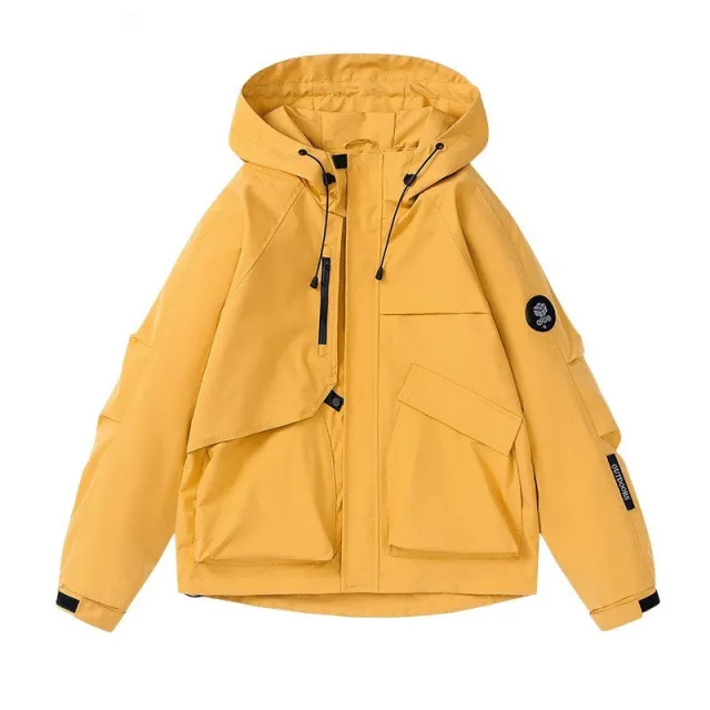Women's Outdoor Windproof Waterproof Hooded Casual All matching Jacket Bright Yellow - Shop at LoveMi