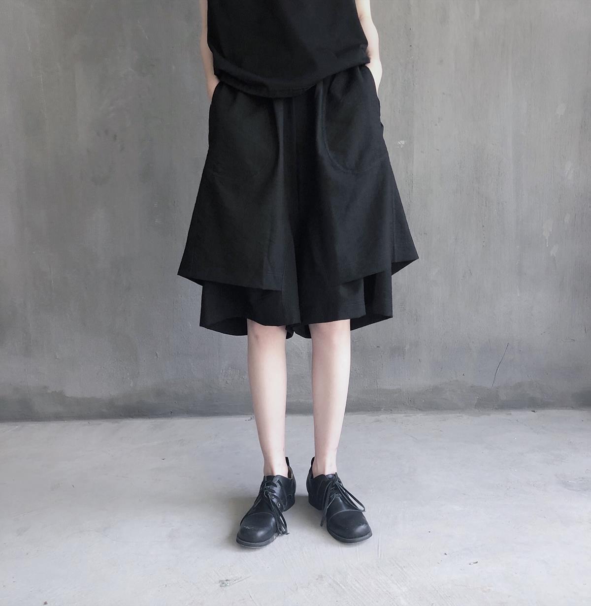 Designer Inspired Niche Wide Leg Pants Casual Double Layered Capri Shorts