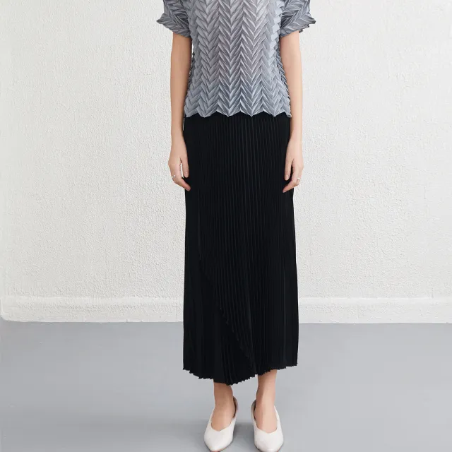 Women's Pleated Skirt High end Drape Black - Shop at LoveMi