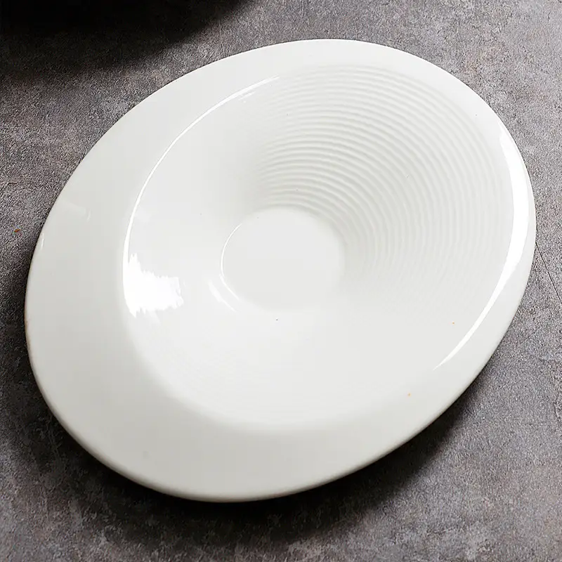 Simple French Household Oval Egg-shaped Plate