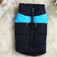 Autumn And Winter Pet Ski Suit Dog Outdoor Cotton Coat Vest - Blue - View 1