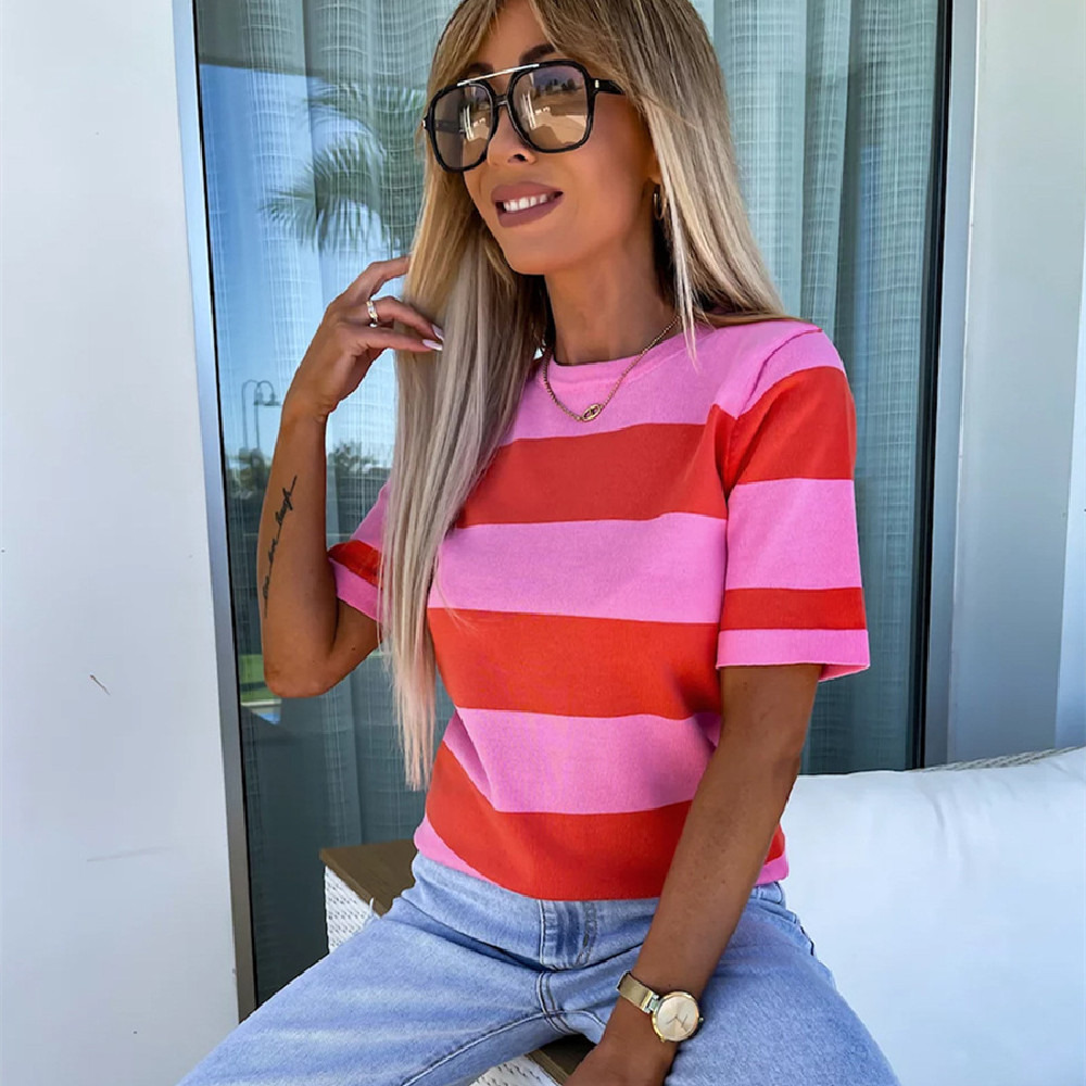 Fashion Round Neck Half Sleeve Shirt Women