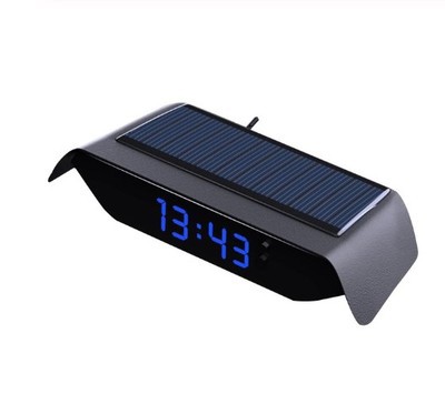 Solar Luminous Car Clock Car High-precision Electronic Watch Car Electronic Clock Wiring Free With Car Start
