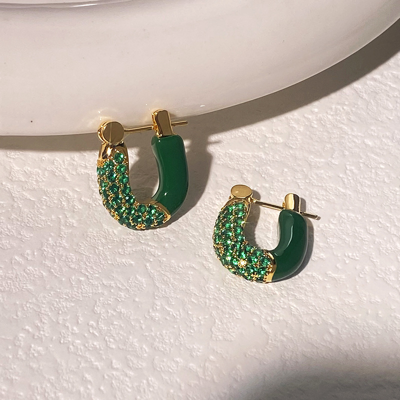 High-grade Earrings Female Personality U-shaped