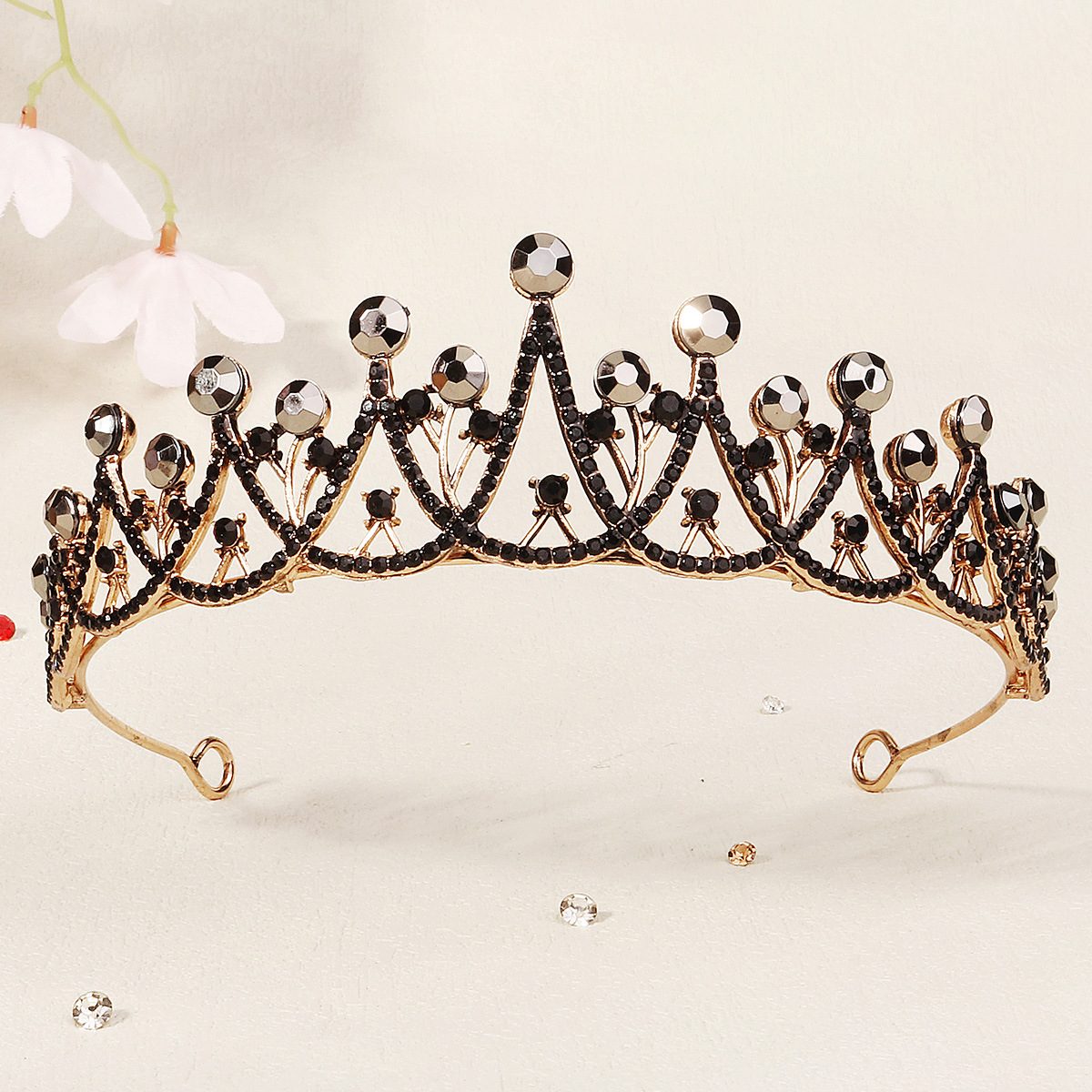 Dark High-end Alloy Rhinestone Crownstylish Headpiece — foto 15