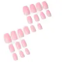 24 Pieces Nail Tips Square Short Simple Removable Boxed Fake Nails view 4