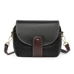 Shoulder Top Layer Cowhide Women's Cross-body Bag - Black - View 1