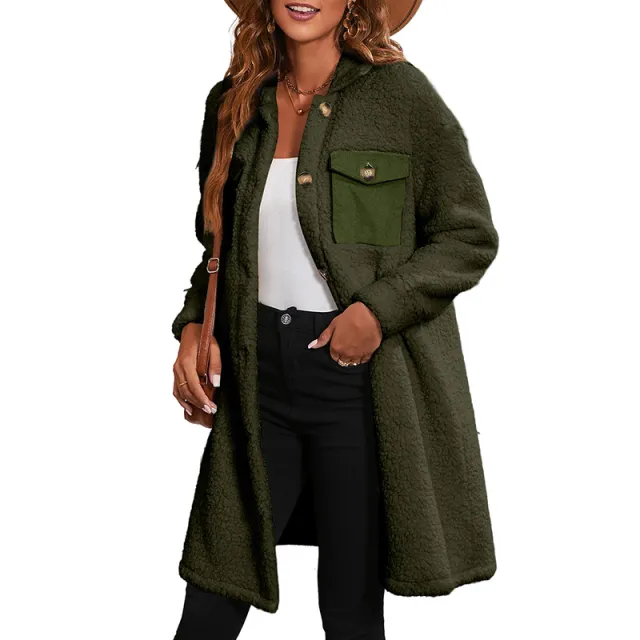 European And American Leisure Lambswool Warm Jacket For Women Green - Shop at LoveMi