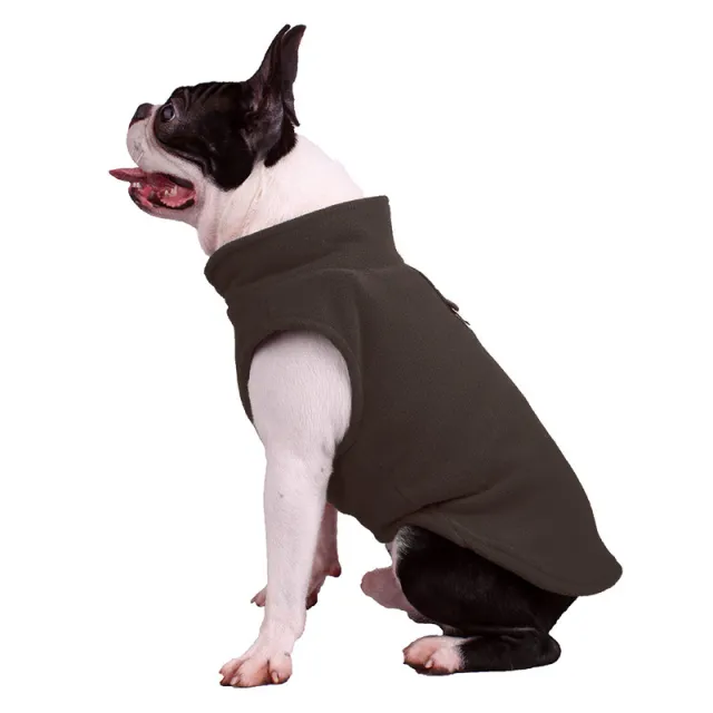 Pet Clothes Winter Polar Fleece Solid Color Fluffy Jacket Sweater Small And Medium sized Cross border Dog Brown - Shop at LoveMi