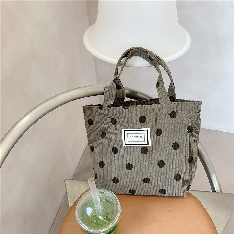 Title 1, Dames retro handtas met polkadots van corduroy ...