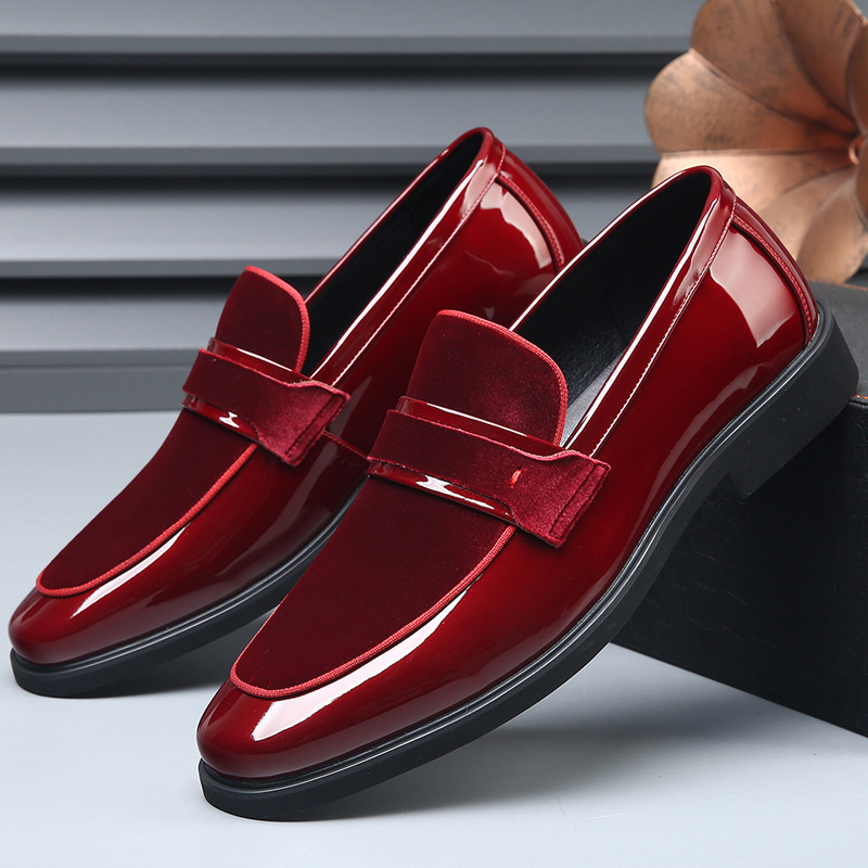 Men's British Style Red Leather Dress Shoes - Formal Wedding Party Oxford Shoes For Groom And Bestman