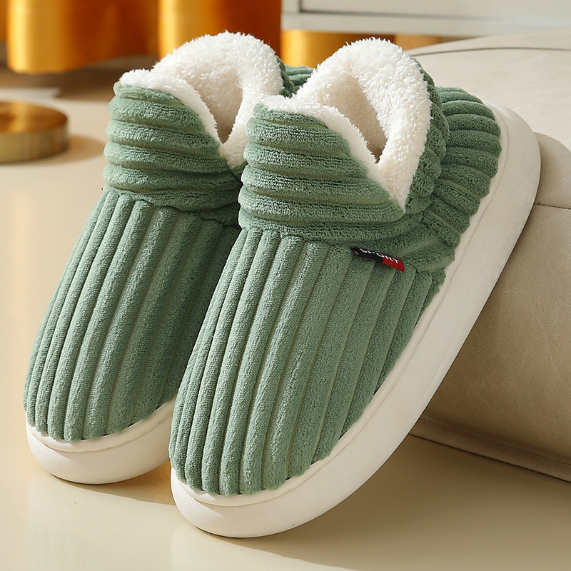 Men Winter New Women Cotton Slippers Outdoor Fashion Couple Slippers Warm Indoor - Picture 13 of 17