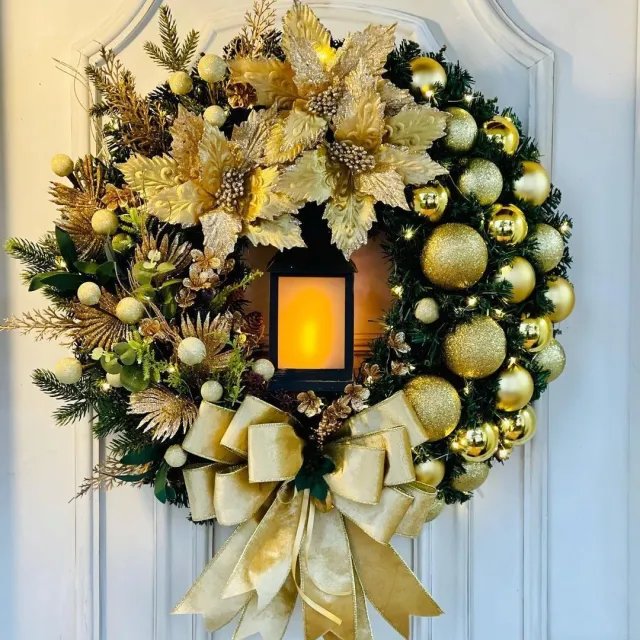 Christmas Holiday Decorations Jesus Door Hanging 40 Golden Tape Lamp Flower - Shop at LoveMi
