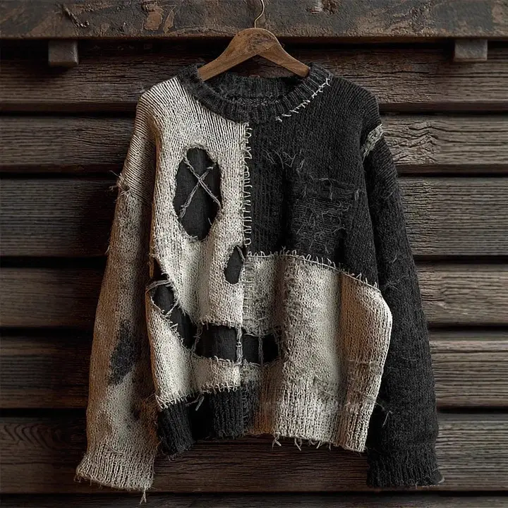 Womens Fashionable Casual Crew-Neck Printed Sweater