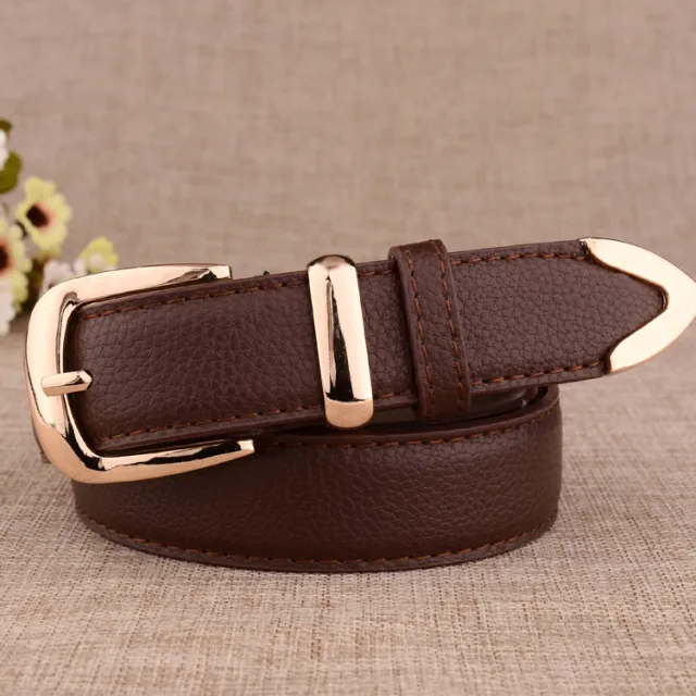 Women's Paint Alloy Buckle Pant Belt Brown - Shop at LoveMi