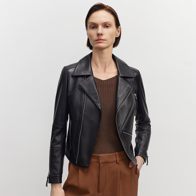 Genuine Leather Slim Fit Small Leather Clothes Coat