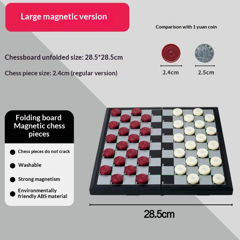 Jeu de dames magnétiques 100 cases — Plateau pliable de voyage 5