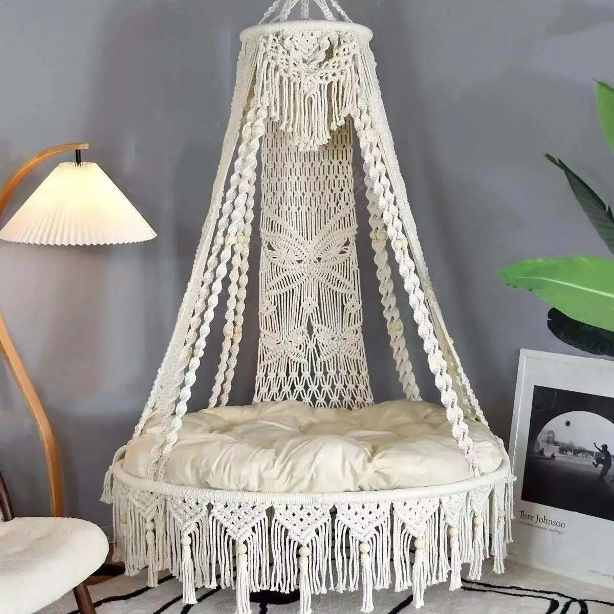 Balcony Swing Hand-woven Hanging Chair And Basket