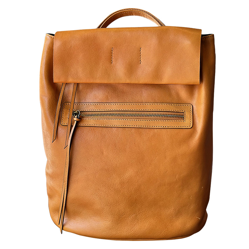 Sac à dos en cuir véritable de grande capacité pour femme – Image 8