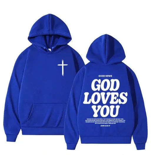 Student Loose Hooded Sweater Fashion Blue - Shop at LoveMi