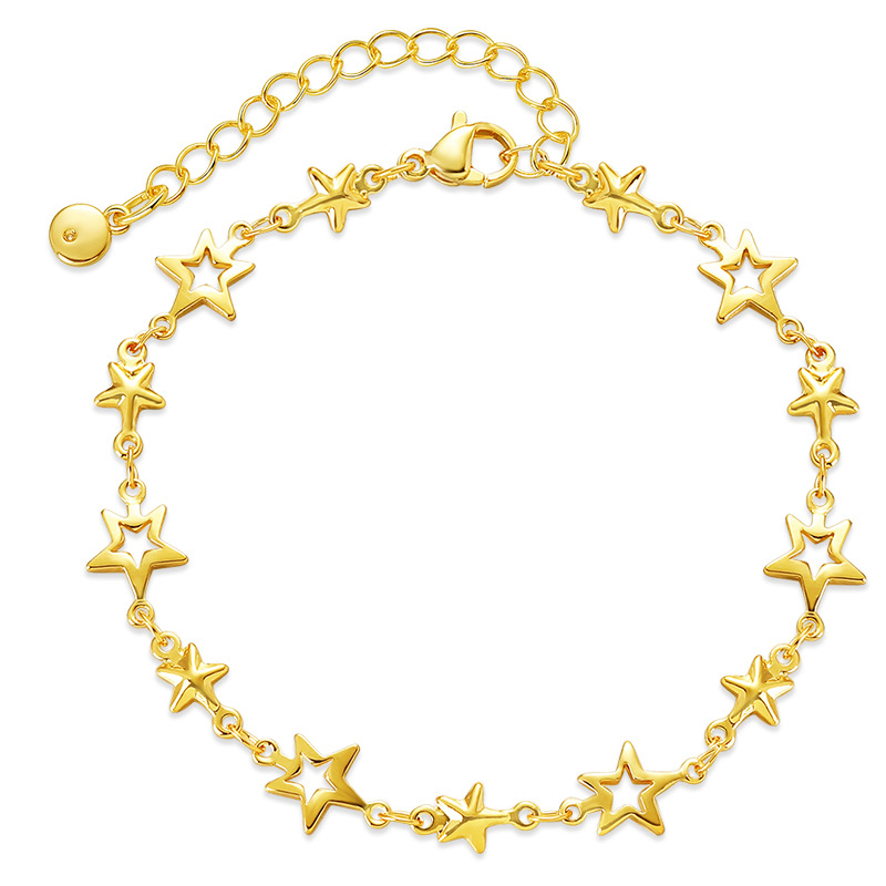 Title 2, Star Niche Bracelet doux blanc en or véritable ...