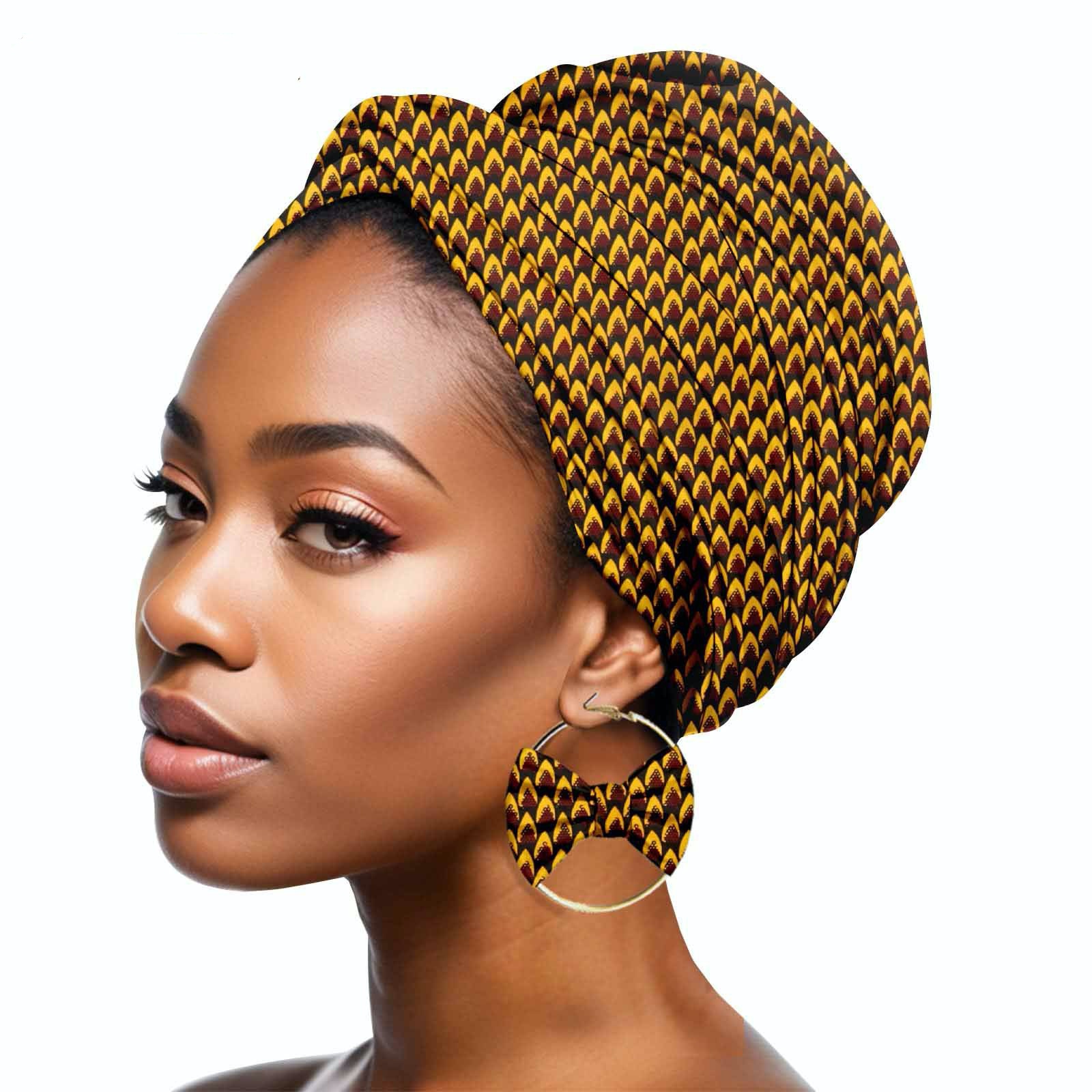 Duplex Printing Batik Headscarf Earrings A747 Hair Band Mask - Shop at LoveMi