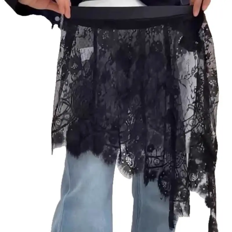 Fashionable All-Match Irregular Lace Skirt With Fly-front For Women