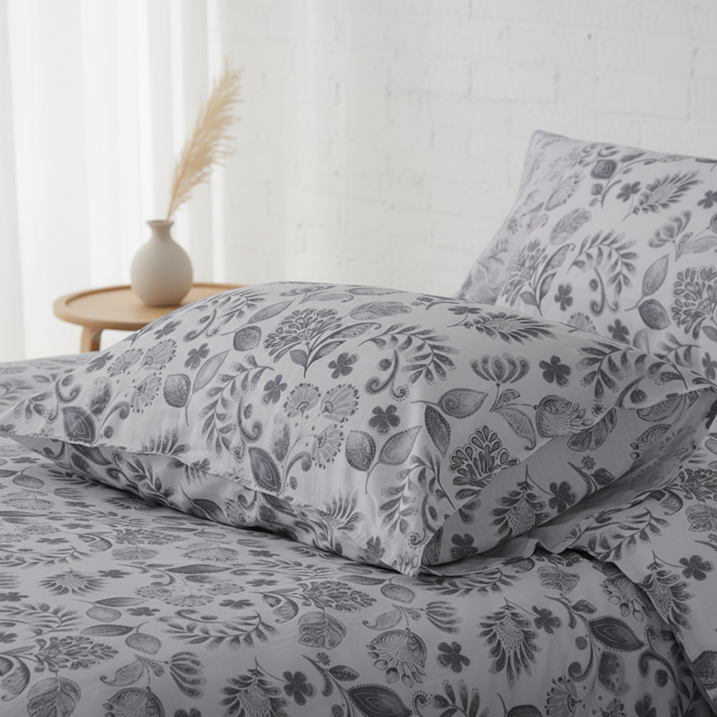 Pastoral Tencel Linen Pillowcase in Warm Red