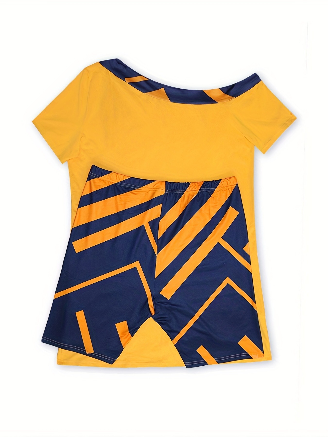 Sexy Off-the-shoulder Fashion Casual Printing Fifth Pants Suit