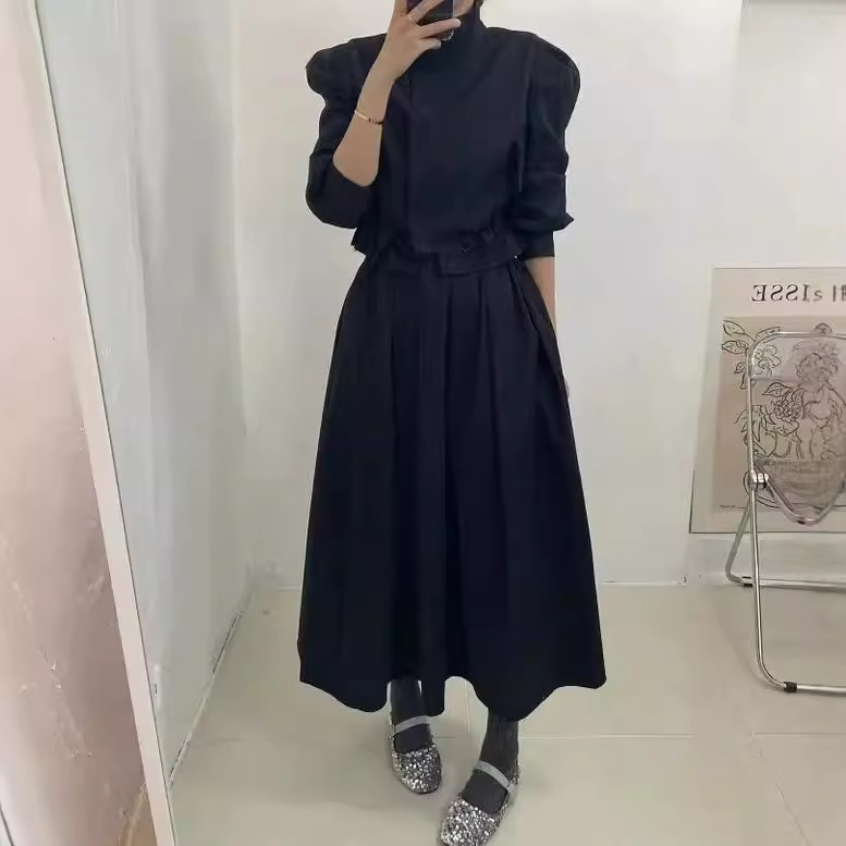 Women's Fashionable All-match Solid Color Short Coat Skirt Suit