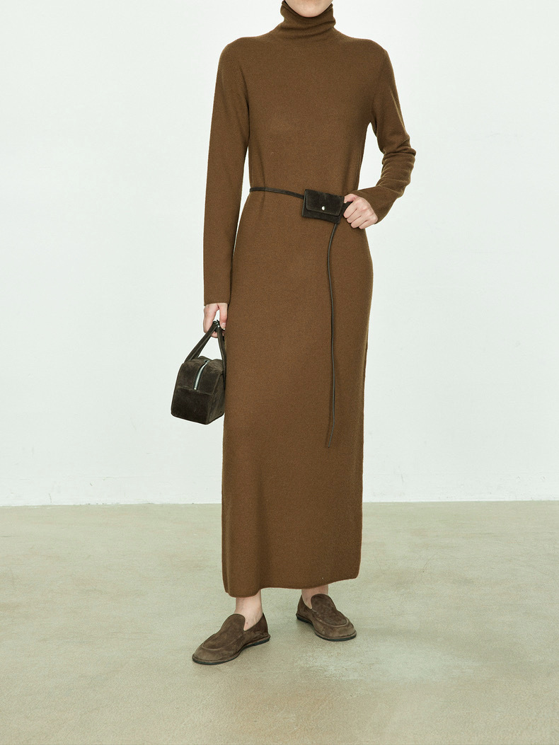 Women's Lazy 3D Knitting Turtleneck Dress