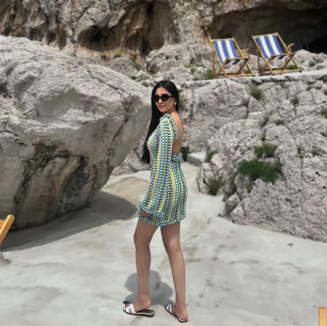 Women's Lace Lace Backless Long Sleeve Short Dress Yellow - Shop at LoveMi