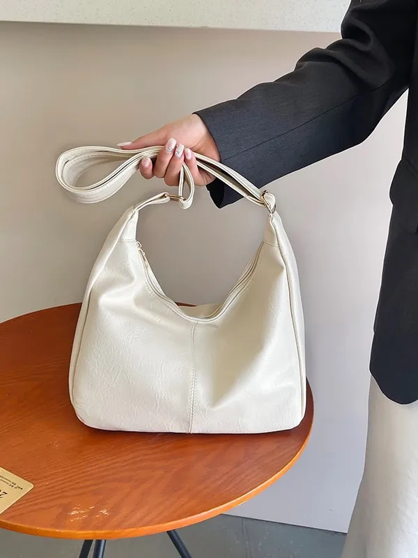 Retro Fashion Large Capacity Women's Crossbody Shoulder Bag - White