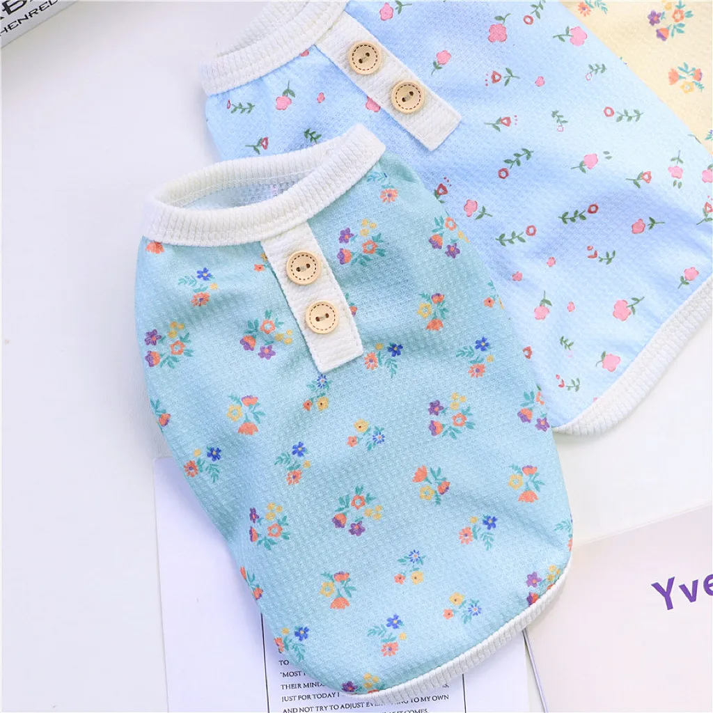 Pet Dog Summer Four-legged Homewear Pyjamas - Vest Green
