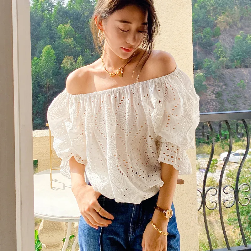 French Style Cotton Design Shirt - White