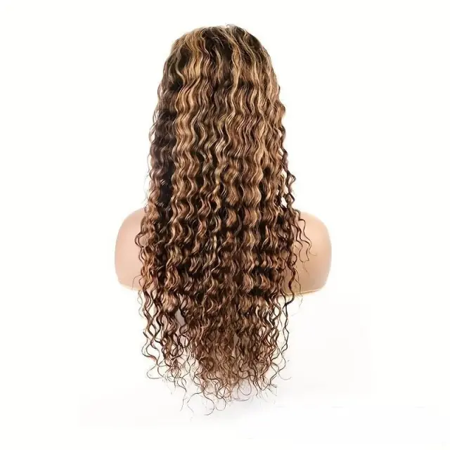P427 13x6 Water Wave Lace Front Human Hair Wigs Highlight P4Or27 - Shop at LoveMi