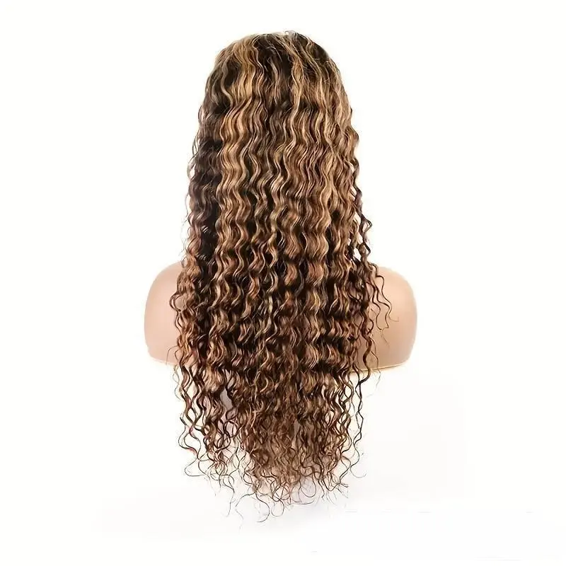 P427 13x6 Water Wave Lace Front Human Hair Wigs - Highlight P4Or27