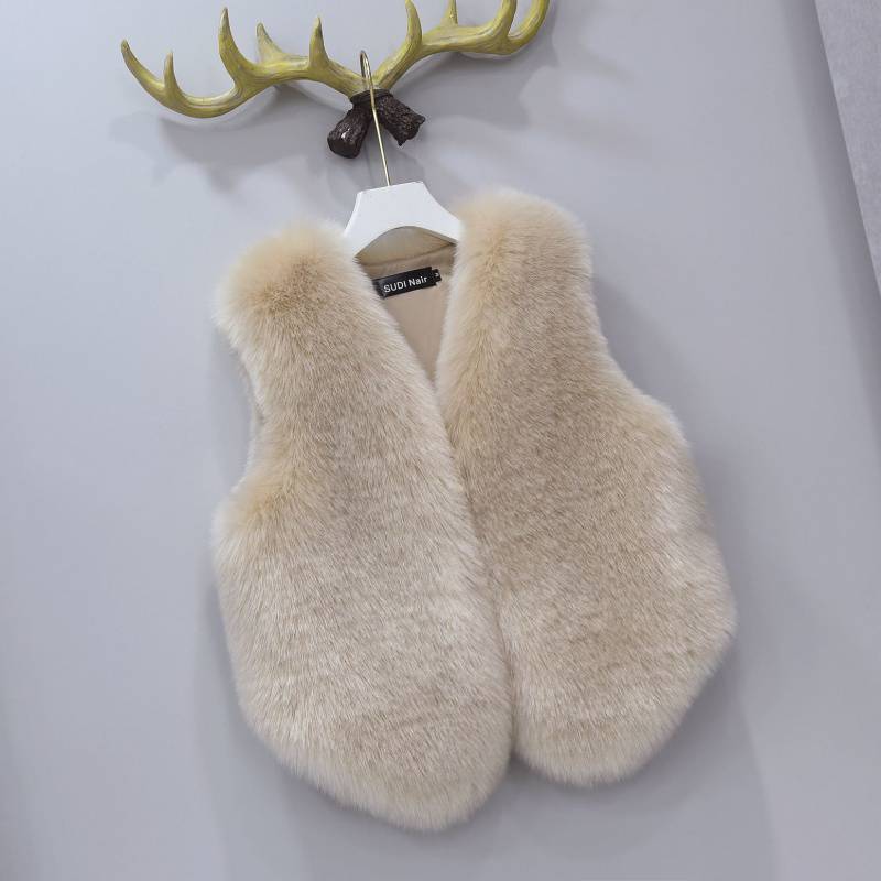 Leather Waistcoat Women's Autumn And Winter New All matching Sleeveless Waistcoat Outerwear Short Khaki - Shop at LoveMi