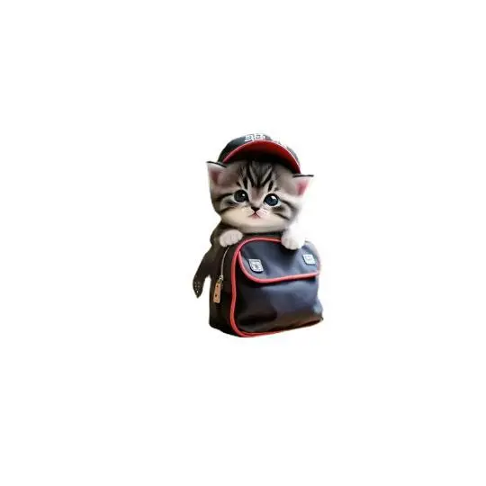 Minimalist Creative Acrylic Flat Backpack Cat Pendant Black - Shop at LoveMi
