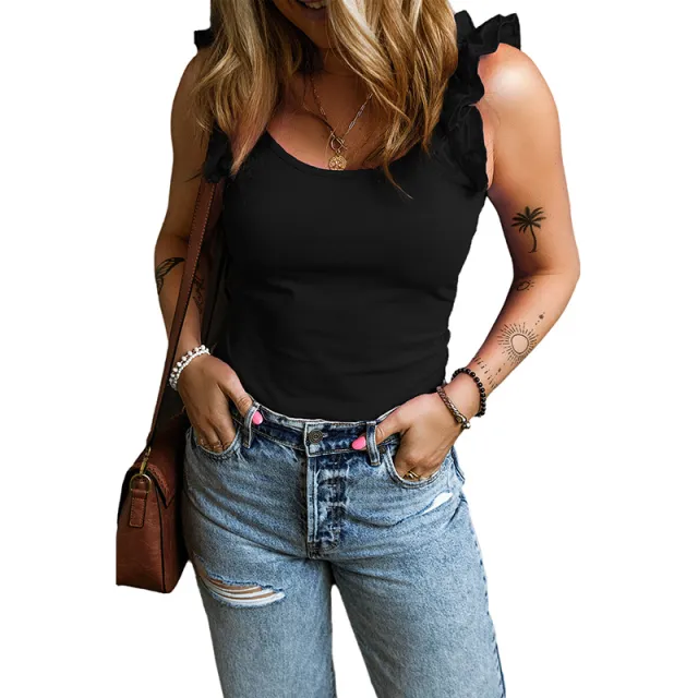 Solid Color Pullover Round Neck Sleeveless Top Lc25611683P2Color M - Shop at LoveMi
