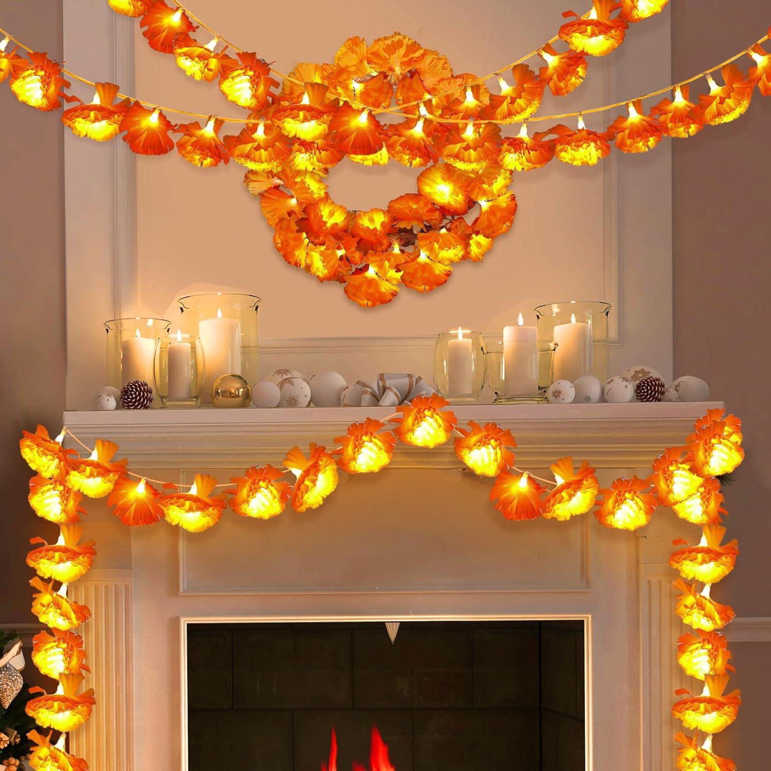 Title 3, Dahlia Lighting Chain Led Halloween Chrysanthem...