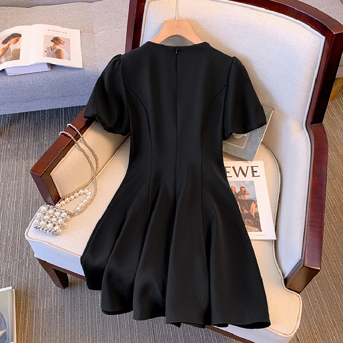 Womens French-style Casual Square-neck Short-sleeve Dress - Image 3