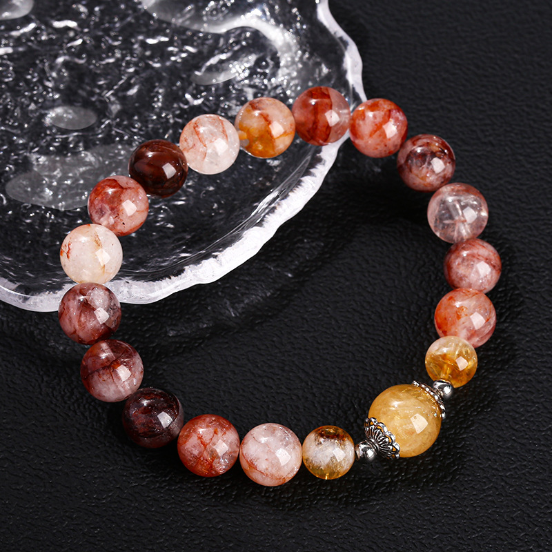 3A Natural Red Sealant Flower Crystal Bracelet For Women