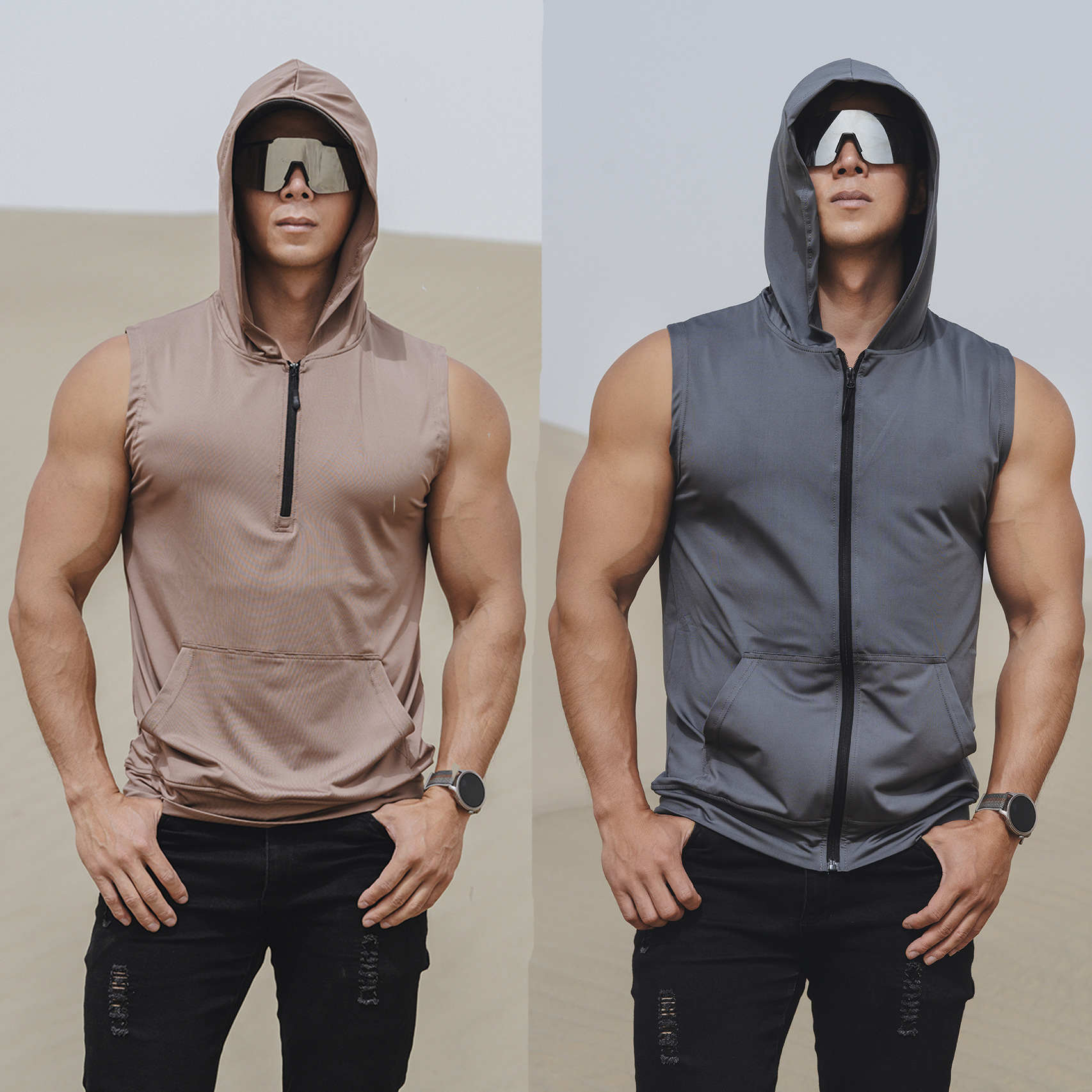 Mens Sporty Casual Zip-Up Hoodie