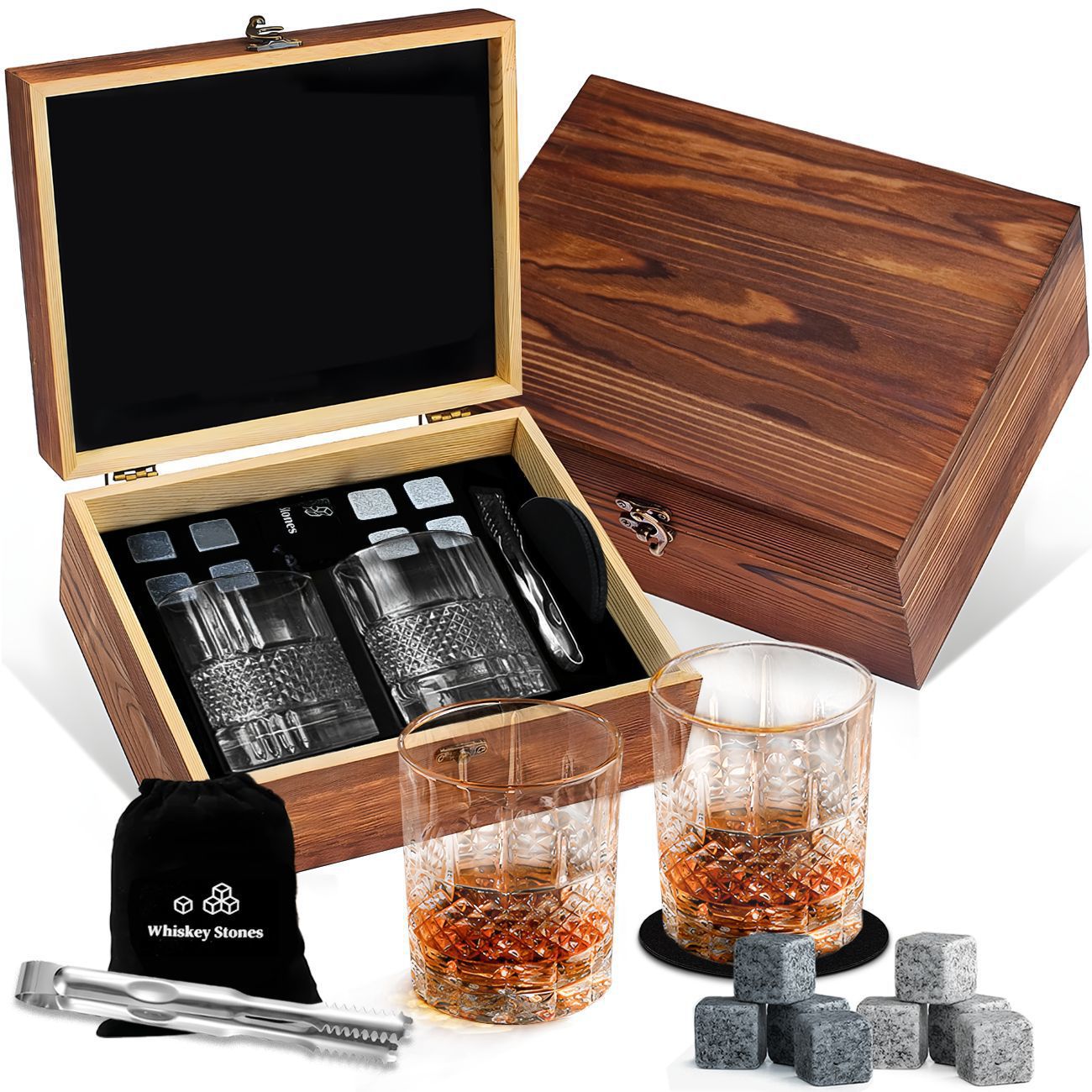 2Cup 8Stone Gift Box Granite Ice Stone Set
