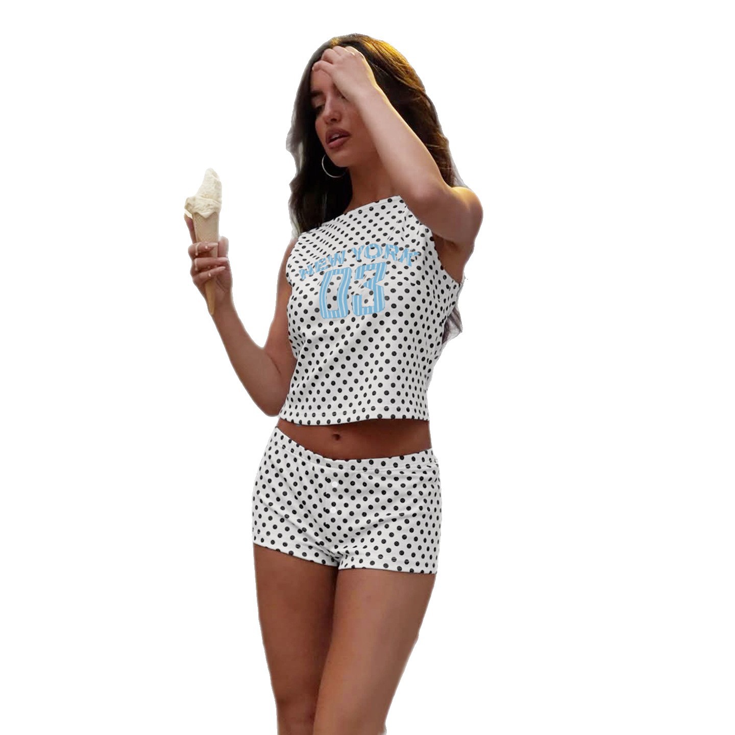 Street Sports Digital Printing Sleeveless Tank Top Shorts Casual Suit