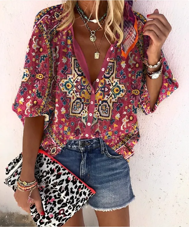 3d Flower Printed Long sleeved Top Female Style 3 6Xl - Shop at LoveMi
