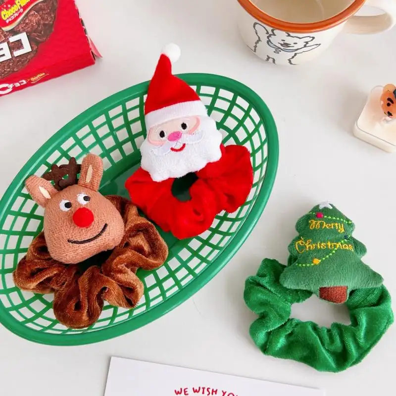 Santa Claus Cartoon Head Elk Hair Ring