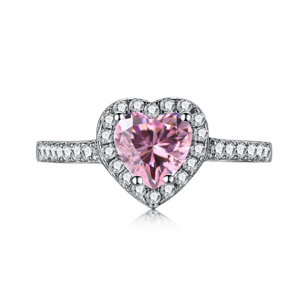 Women's All-match European And American S925 Sterling Silver Ring - Pink Diamond Tl120016